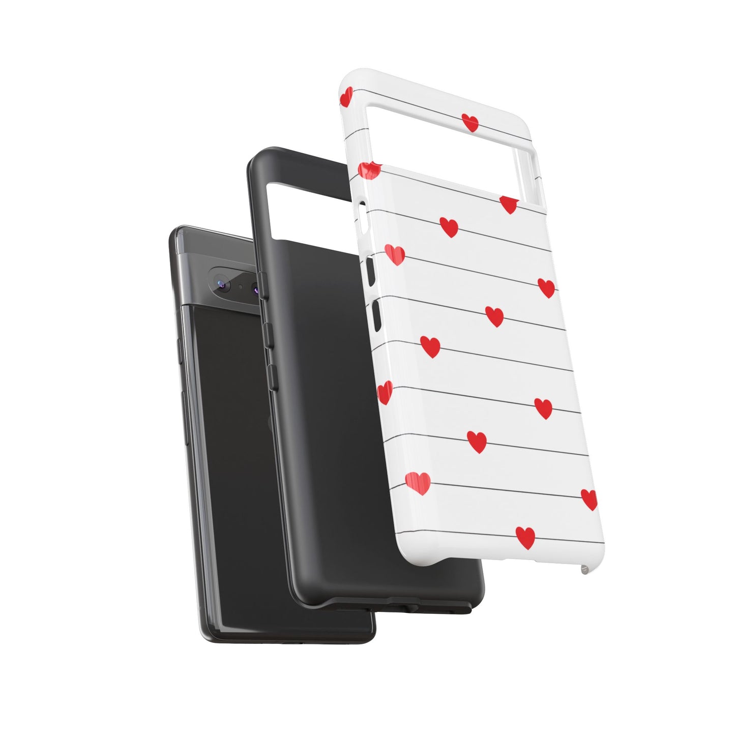 Red Heart Stripe iPhone Case | Tough Shockproof Love Aesthetic Cover