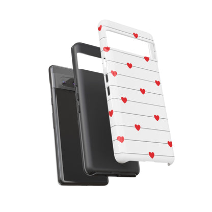 Red Heart Stripe iPhone Case | Tough Shockproof Love Aesthetic Cover