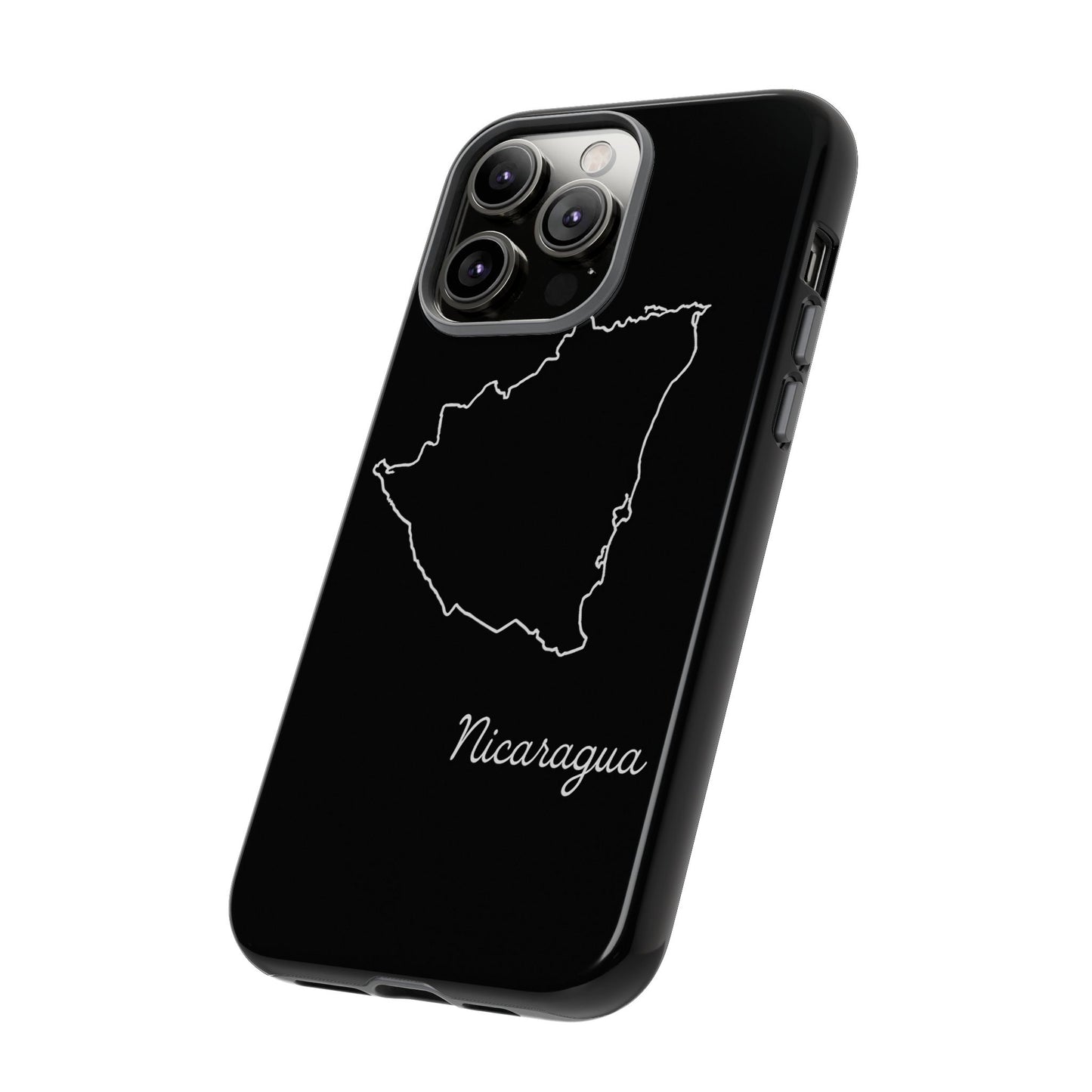 Nicaragua Outline Phone Case – Minimal Country Map Tough Case (iPhone, Samsung, Pixel)