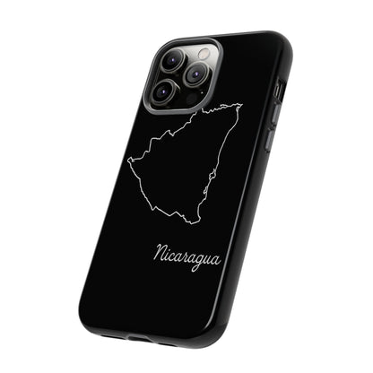 Nicaragua Outline Phone Case – Minimal Country Map Tough Case (iPhone, Samsung, Pixel)