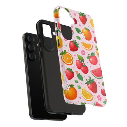 Fruit Phone Case – Tough Shockproof, Strawberry Cherry Citrus Summer Design for Iphone, Samsung Galaxy and Pixel