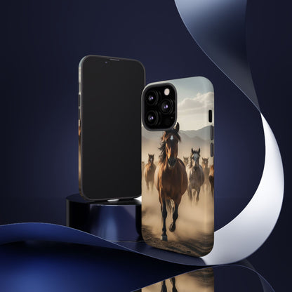 Running Horses Phone Case | Wild Mustang Herd Tough Protective Cover