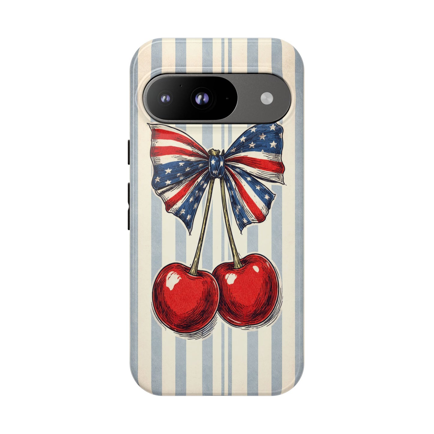 Patriotic Cherry Phone Case Americana Coquette Aesthetic iPhone Samsung