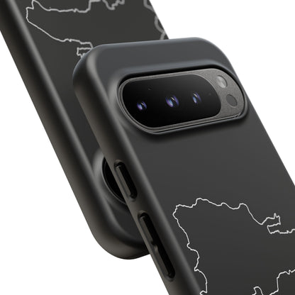 Dominican Republic Outline Phone Case – Minimal Country Map Tough Case (iPhone, Samsung, Pixel)