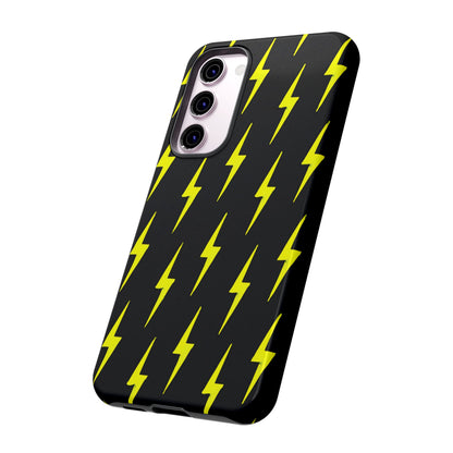 Yellow Lightning Bolt Tough Phone Case | Bold Electric Pattern Case for Iphone, Samsung Galaxy and Pixel