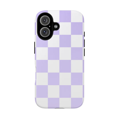 Lavender Checkerboard Phone Case | Pastel Aesthetic Checkered iPhone & Samsung Tough Case