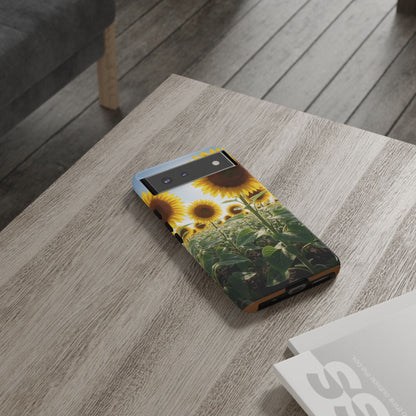 Sunflower Field Phone Case | Golden Hour Floral Aesthetic | Bright Summer Tough Case