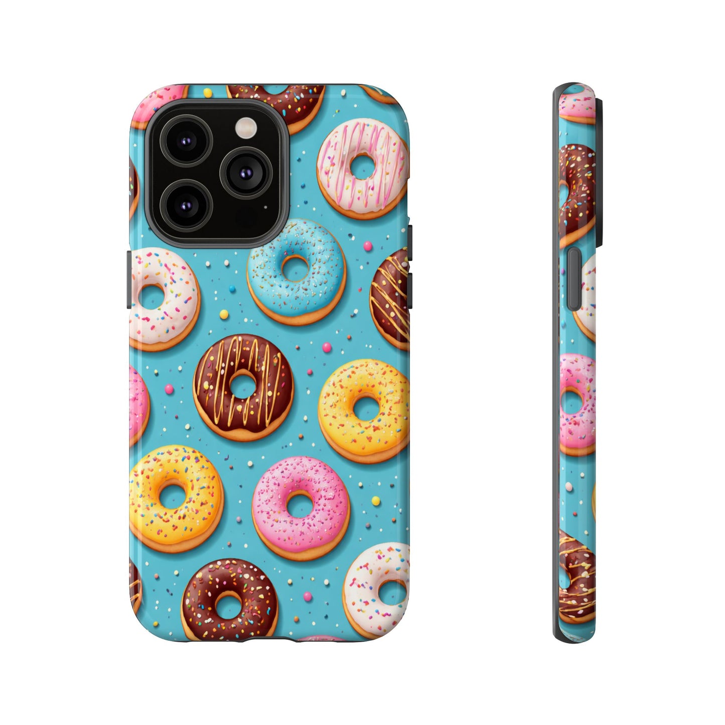 Cute Donut Pattern Phone Case – Colorful Sprinkles Dessert Design for Iphone, Samsung Galaxy and Pixel