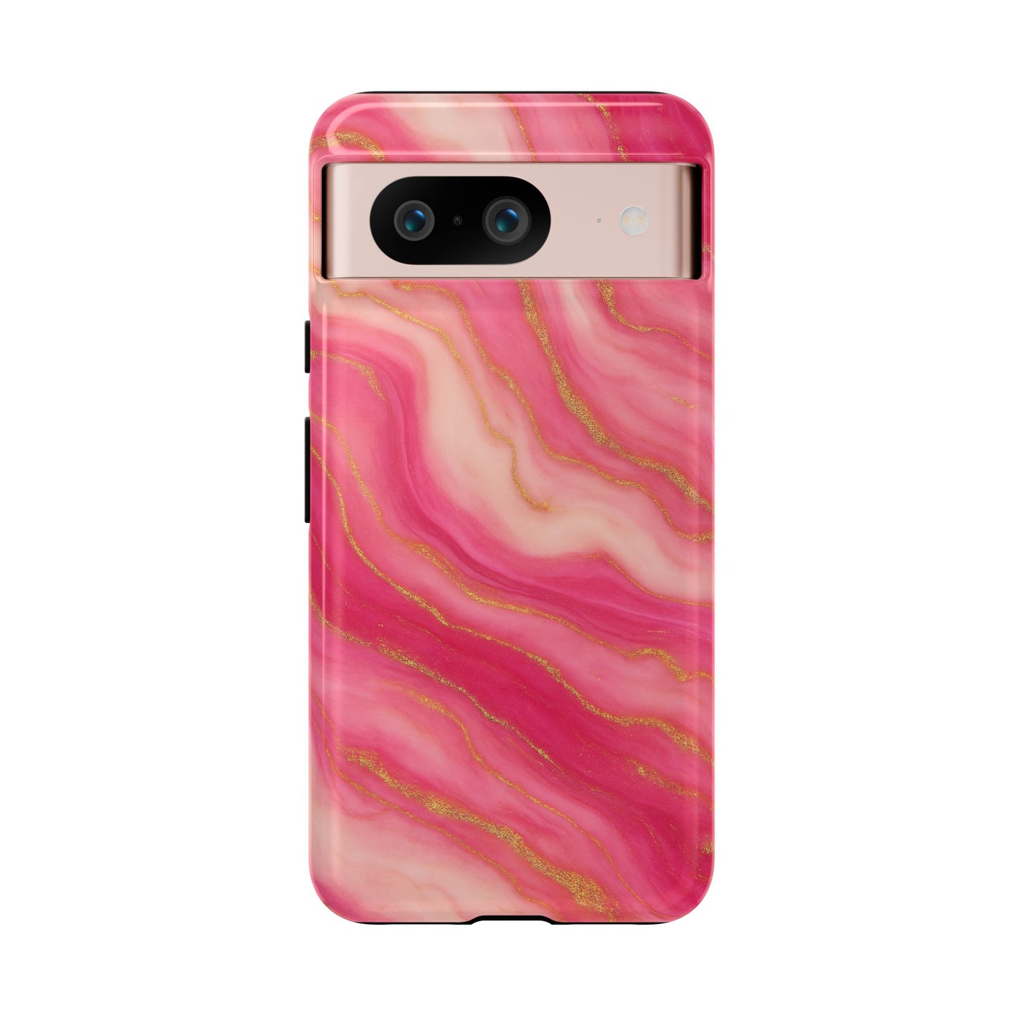 Pink Marble Phone Case | Rose Gold Swirl Aesthetic Tough Protective Case