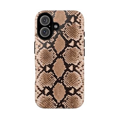Snake Print Phone Case – Brown Python Pattern Slim Protective Cover for Iphone, Samsung Galaxy and Pixel