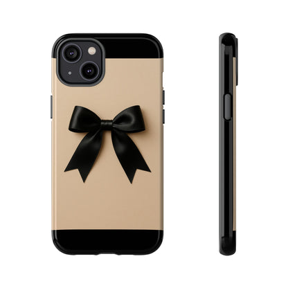 Black Bow Phone Case | Elegant Coquette Bow Design | Chic Neutral Tough Case for iPhone & Samsung