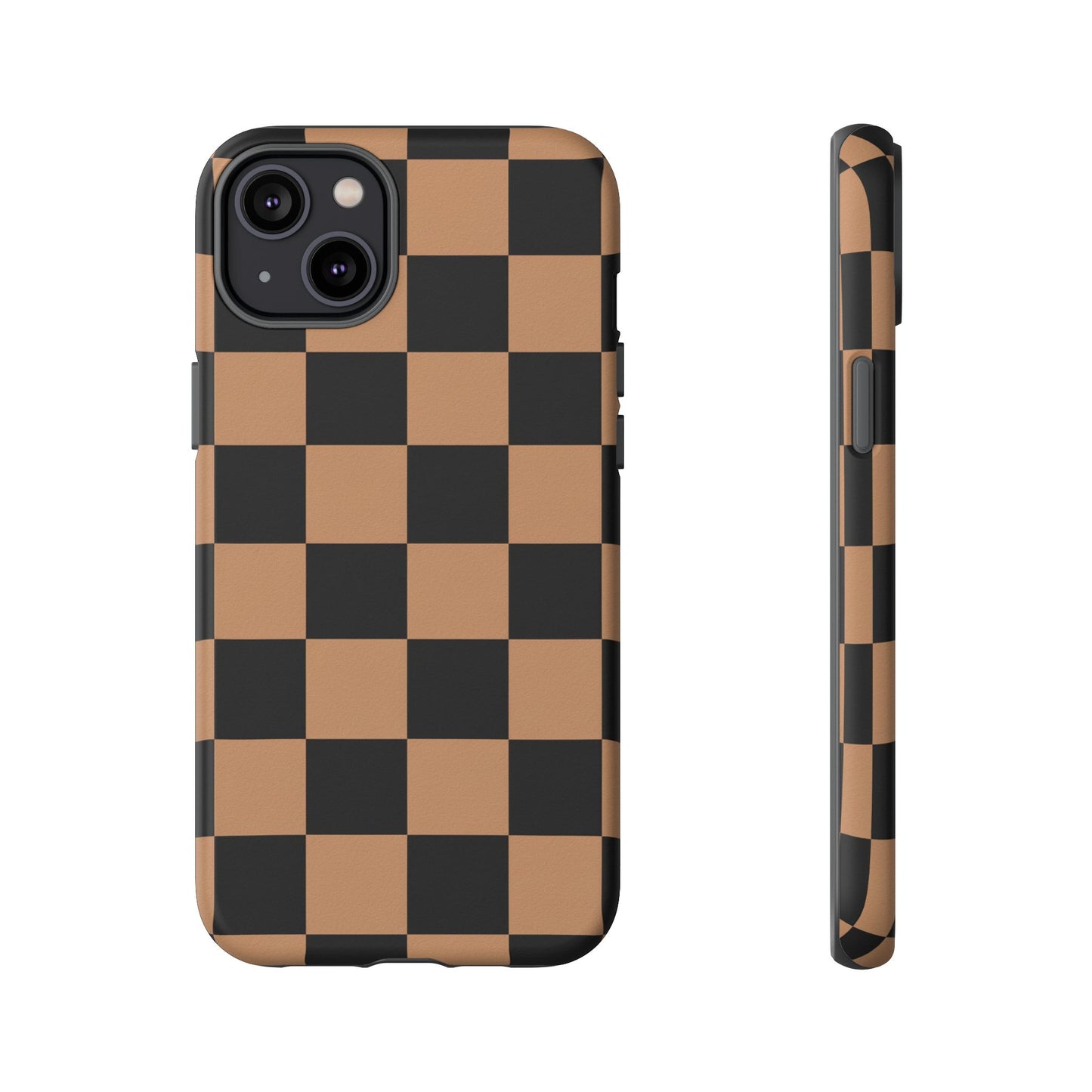 Brown Checkerboard Phone Case | Aesthetic Tough Protective Case