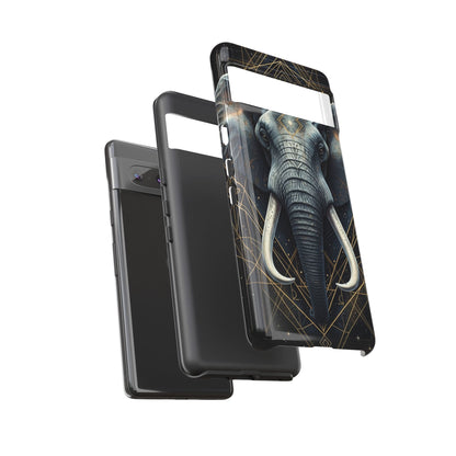 Elephant Mandala Phone Case – Black and Gold Spiritual Elephant Tough Protective Case