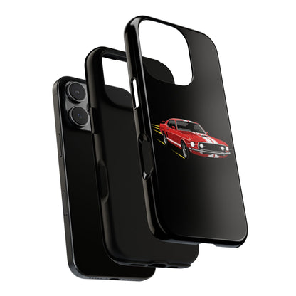 Red Muscle Car Phone Case – Classic Car Racing Tough Protective Case