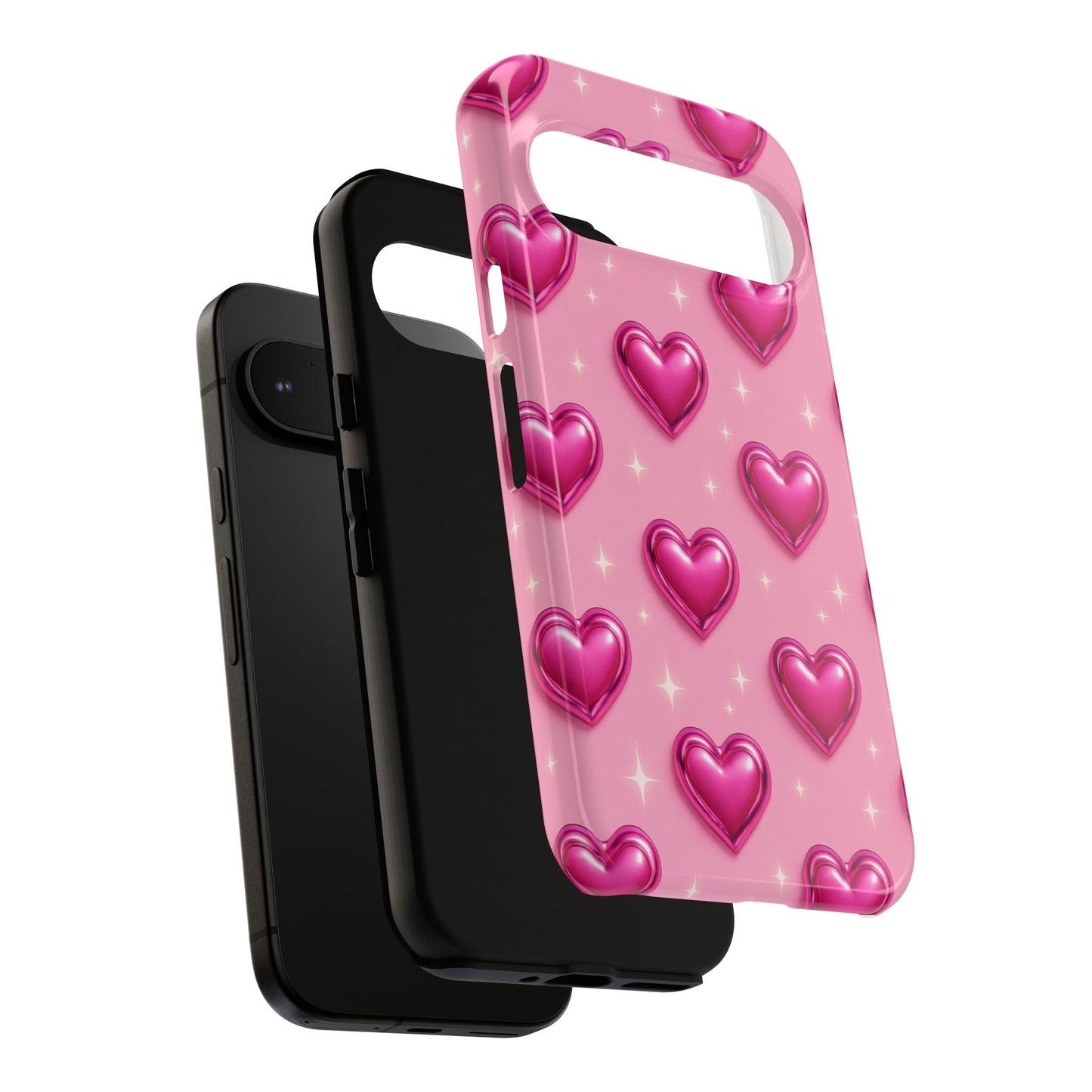 Pink Heart Pattern Phone Case | Tough Protective Case for Iphone, Samsung Galaxy and Pixel