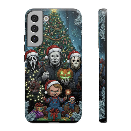 Christmas Horror Phone Case – Festive Slasher Collage Tough Case (iPhone, Samsung, Pixel)