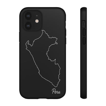 Peru Outline Phone Case – Minimal Country Map Tough Case (iPhone, Samsung, Pixel)