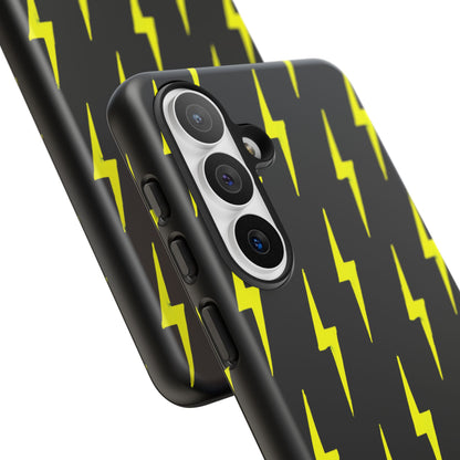 Yellow Lightning Bolt Tough Phone Case | Bold Electric Pattern Case for Iphone, Samsung Galaxy and Pixel