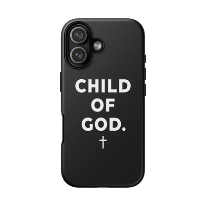Child of God Phone Case Christian Black Aesthetic Cross Tough Cover