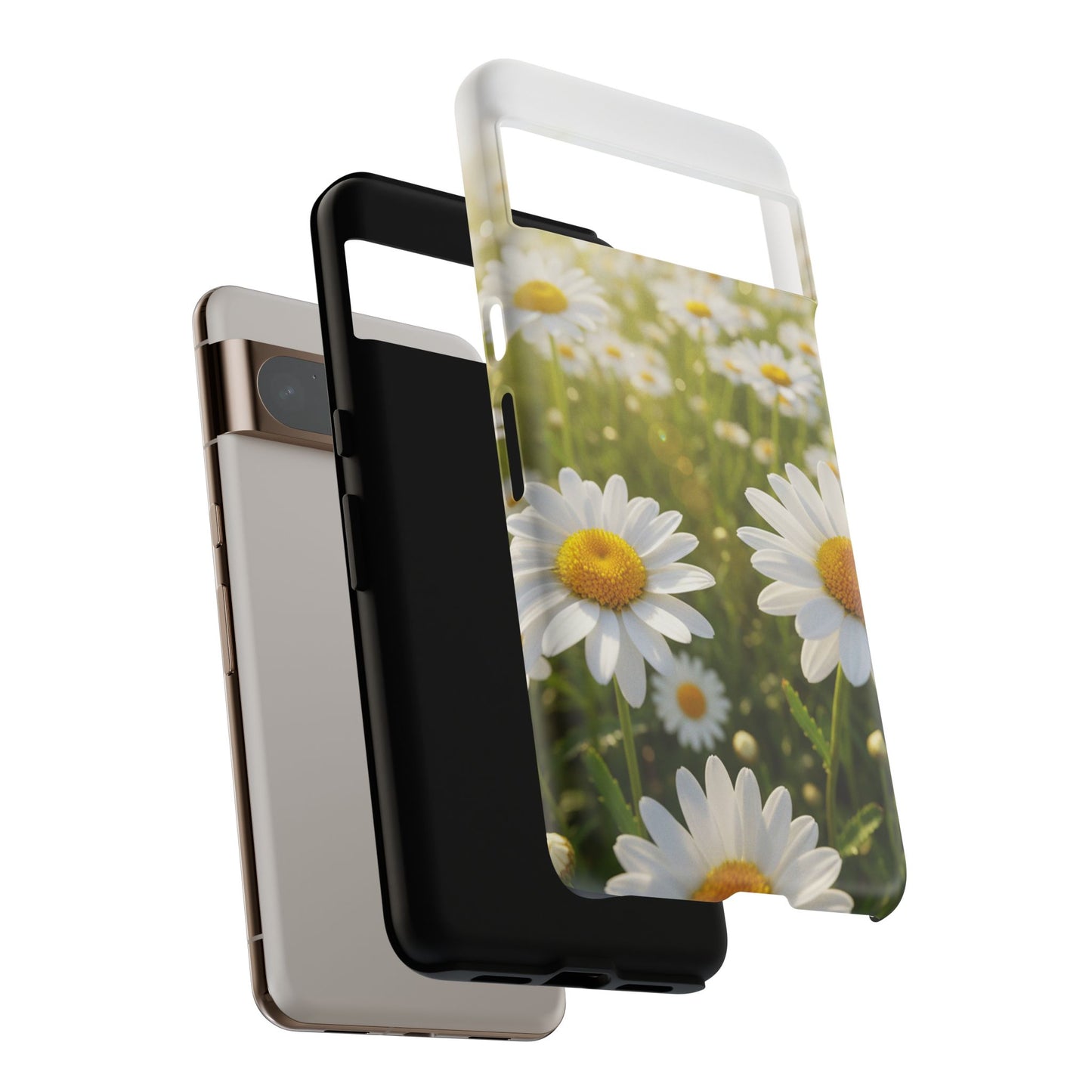 Daisy Phone Case – Floral Spring Field Tough Protective Case (iPhone, Samsung, Pixel)