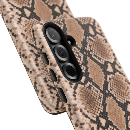 Snake Print Phone Case – Brown Python Pattern Slim Protective Cover for Iphone, Samsung Galaxy and Pixel