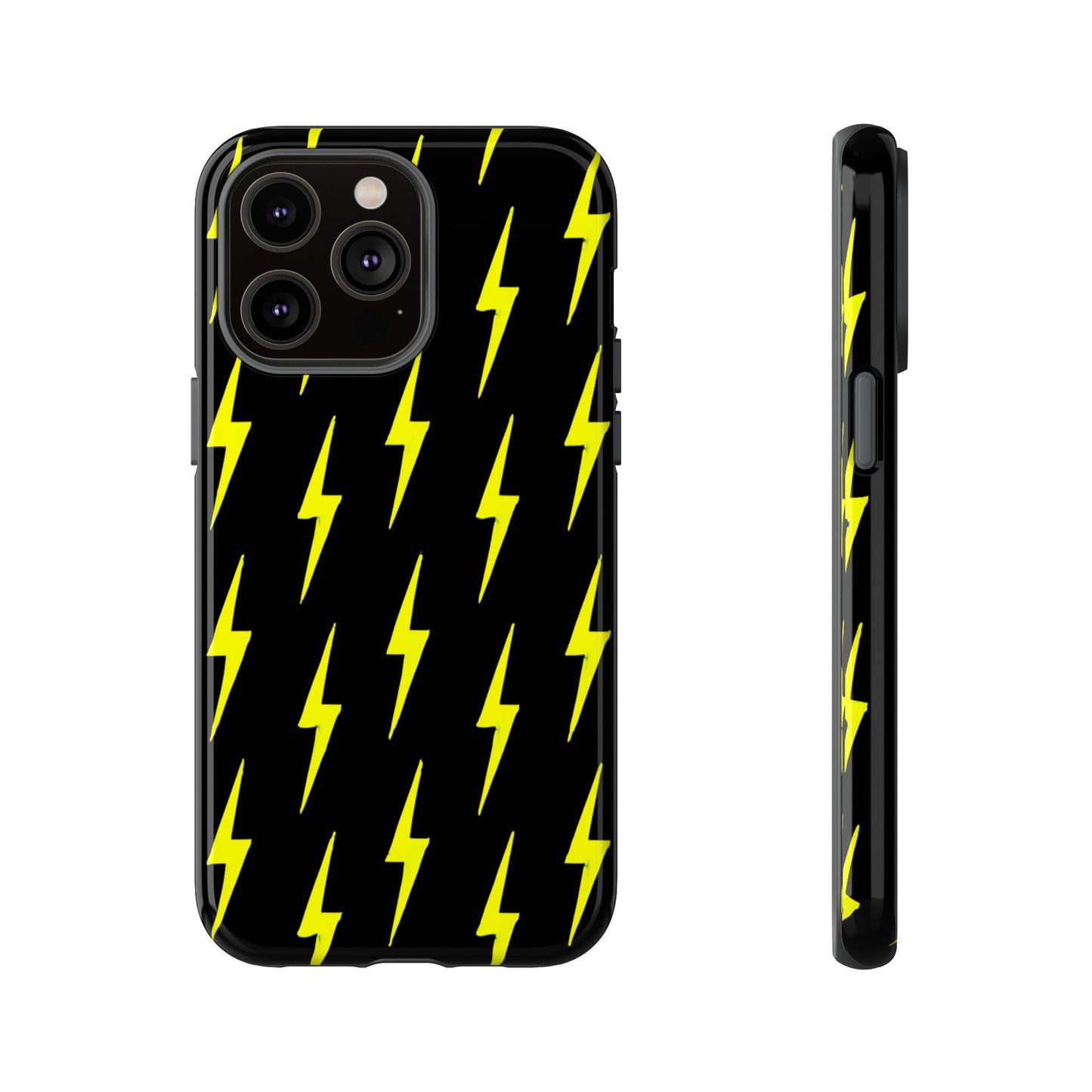 Yellow Lightning Bolt Tough Phone Case | Bold Electric Pattern Case for Iphone, Samsung Galaxy and Pixel