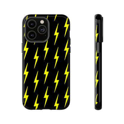 Yellow Lightning Bolt Tough Phone Case | Bold Electric Pattern Case for Iphone, Samsung Galaxy and Pixel