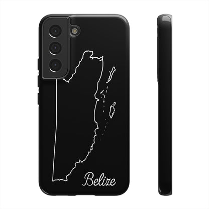 Belize Outline Phone Case – Minimal Country Map Tough Case (iPhone, Samsung, Pixel)