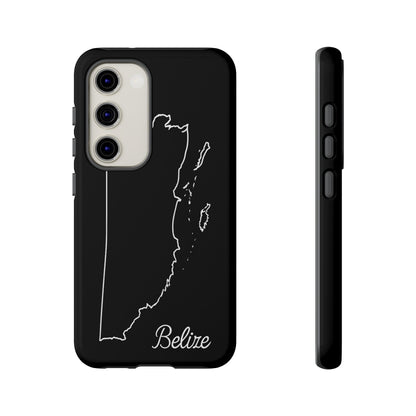 Belize Outline Phone Case – Minimal Country Map Tough Case (iPhone, Samsung, Pixel)