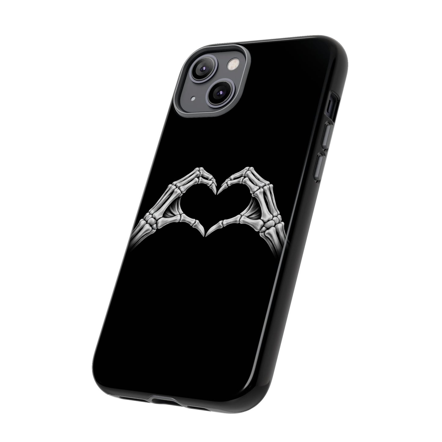 Skeleton Hands Heart Phone Case | Gothic Black Protective Cover