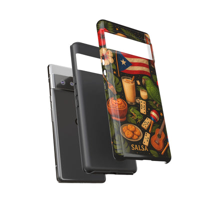 Puerto Rican Culture Phone Case | Boricua Icons Caribbean Aesthetic Tough Protective Case