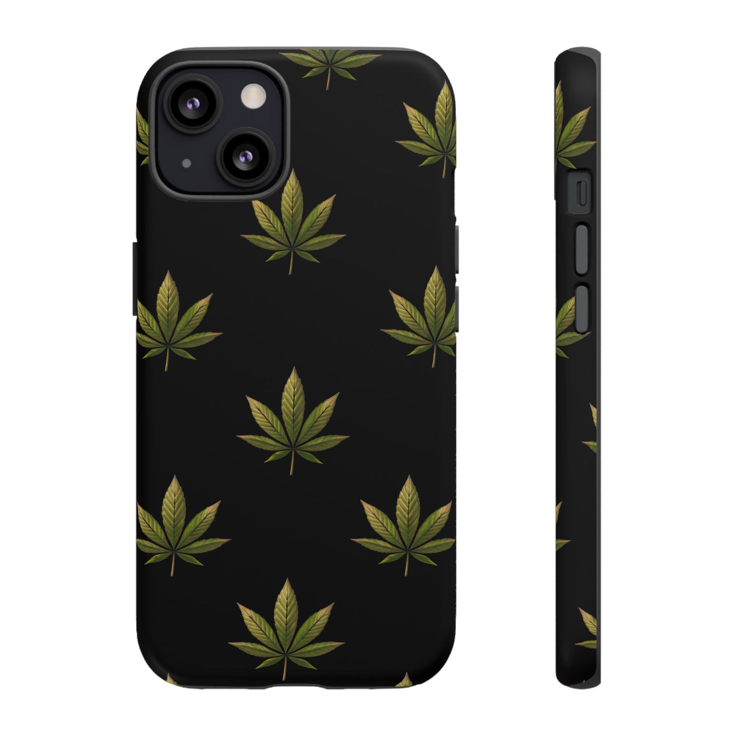 Cannabis Leaf Phone Case Green Weed Leaf Pattern Tough Protective Cover