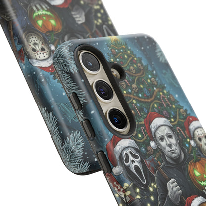 Christmas Horror Phone Case – Festive Slasher Collage Tough Case (iPhone, Samsung, Pixel)