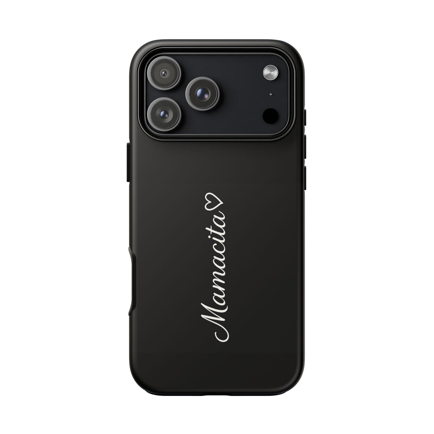 Mamacita Script Phone Case | Minimal Black Tough Case | Sleek Aesthetic Cover