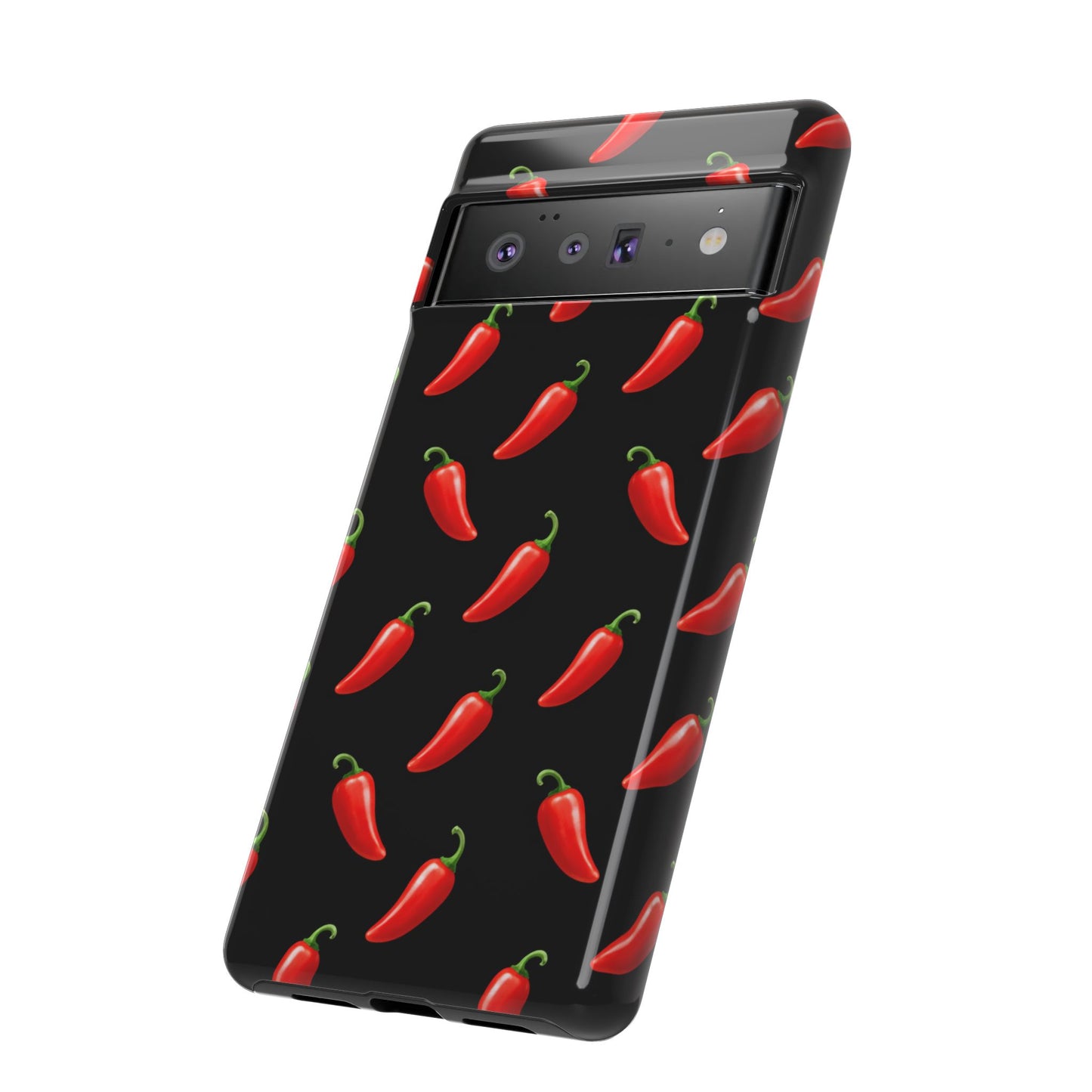 Spicy Chili Pepper Phone Case – Black Cute Hot Pepper Tough Cover for Iphone, Samsung Galaxy and Pixel