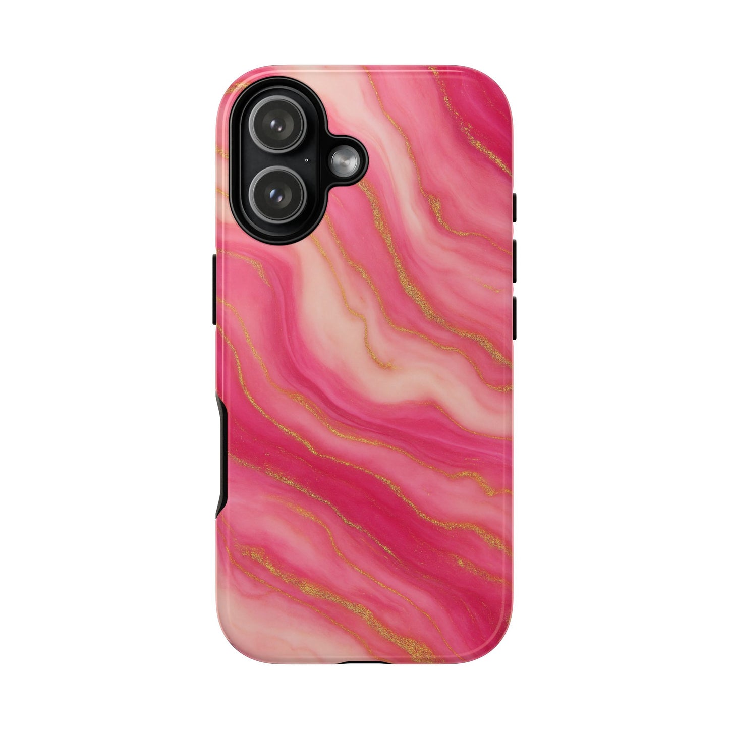 Pink Marble Phone Case | Rose Gold Swirl Aesthetic Tough Protective Case