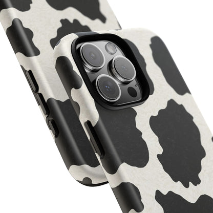 Black & White Cow Print Phone Case | Aesthetic Tough Protective Case