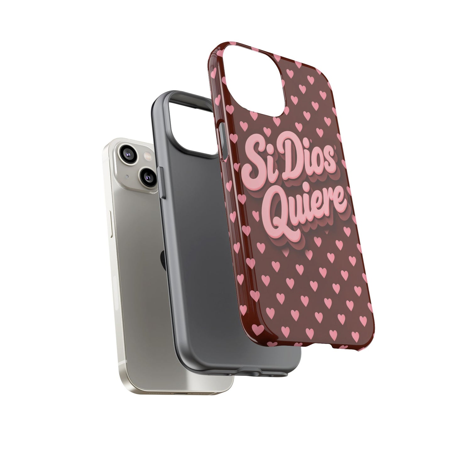 Si Dios Quiere Phone Case Latina Aesthetic Pink Hearts iPhone Samsung