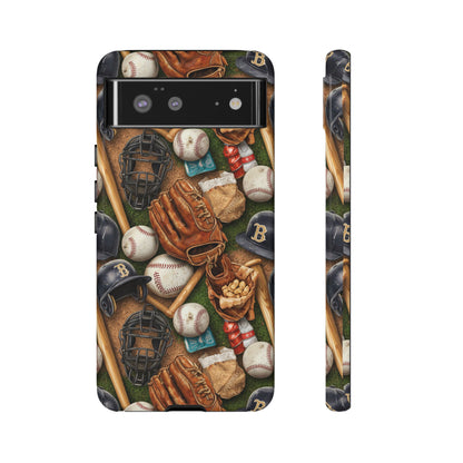 Baseball Gear Collage Phone Case – Vintage Baseball Equipment Sports Tough Case