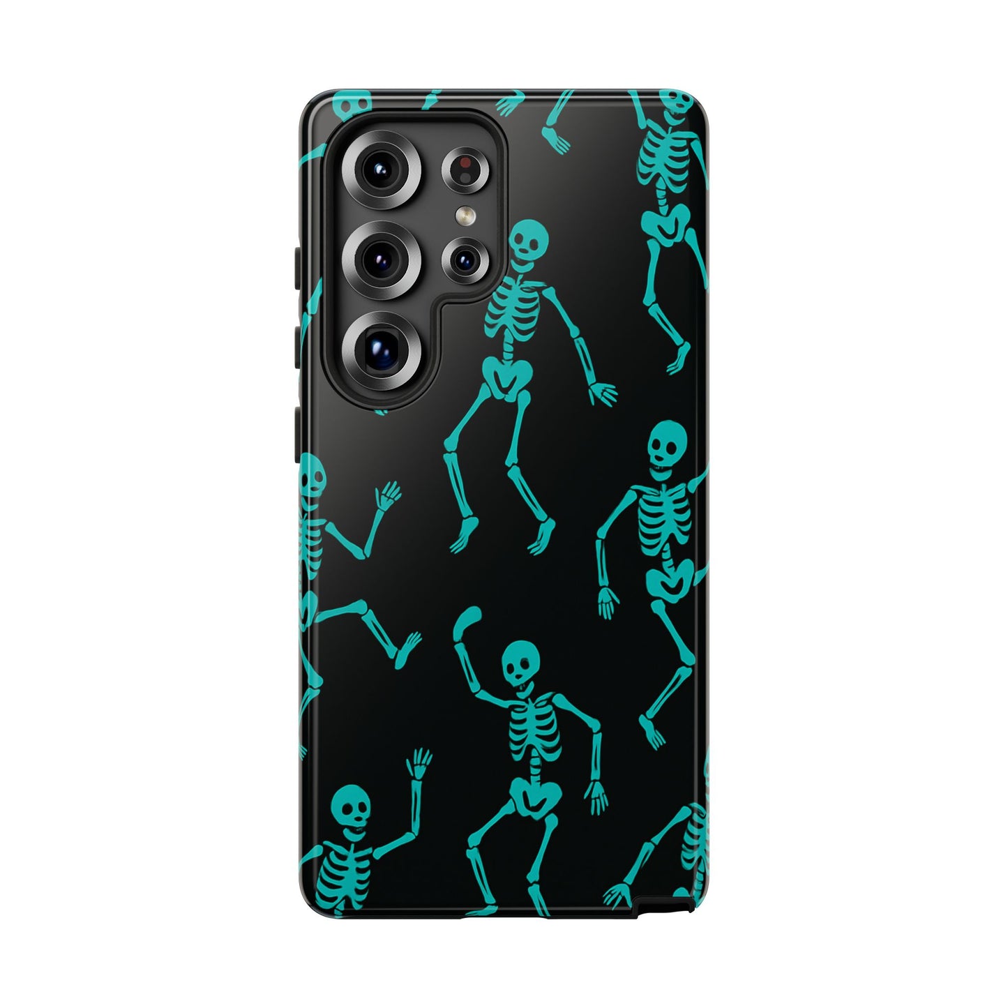Dancing Teal Skeletons Phone Case | Tough Protective Case for Iphone, Samsung Galaxy and Pixel