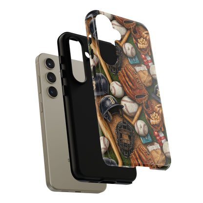 Baseball Gear Collage Phone Case – Vintage Baseball Equipment Sports Tough Case