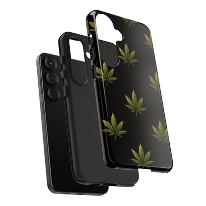 Cannabis Leaf Phone Case Green Weed Leaf Pattern Tough Protective Cover