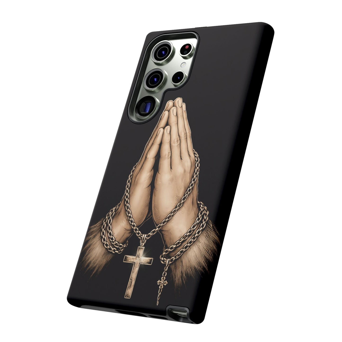Praying Hands Cross Phone Case – Christian Faith Scripture Cover