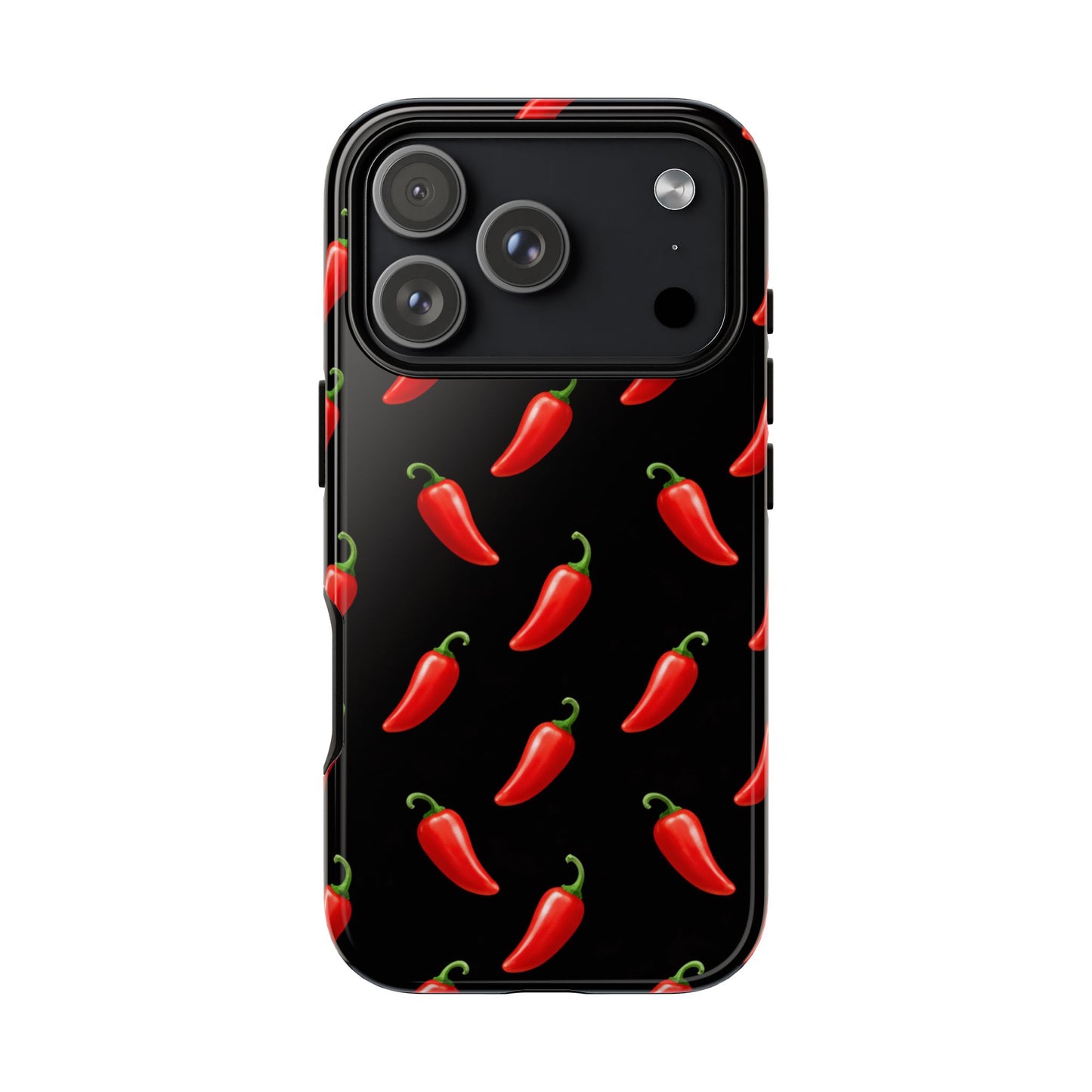 Spicy Chili Pepper Phone Case – Black Cute Hot Pepper Tough Cover for Iphone, Samsung Galaxy and Pixel