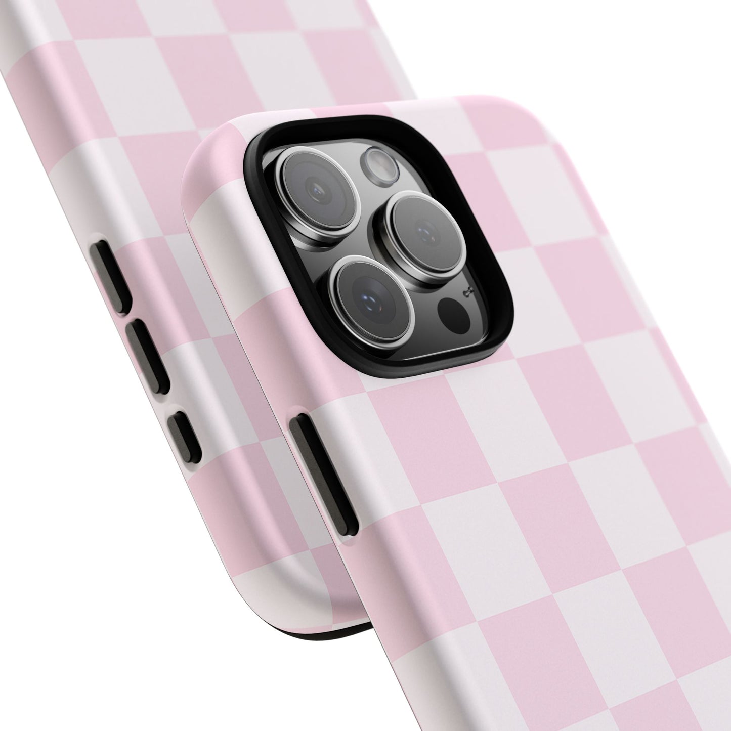 Pink Checkerboard Phone Case | Aesthetic Tough Protective Case