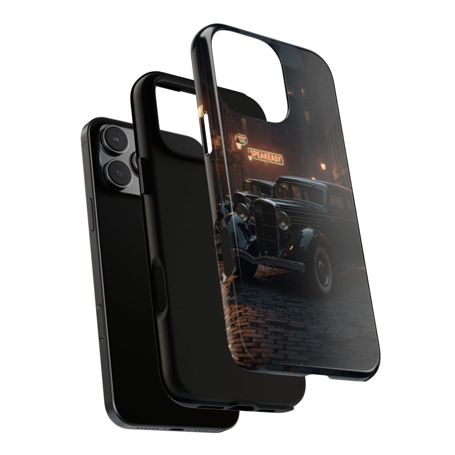 Vintage Classic Car Phone Case | Retro Noir Aesthetic | 1930s Street Scene Tough Case for iPhone & Samsung