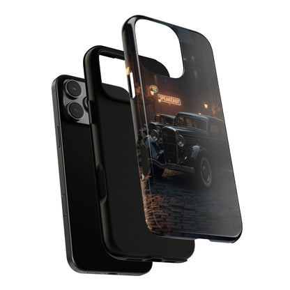 Vintage Classic Car Phone Case | Retro Noir Aesthetic | 1930s Street Scene Tough Case for iPhone & Samsung
