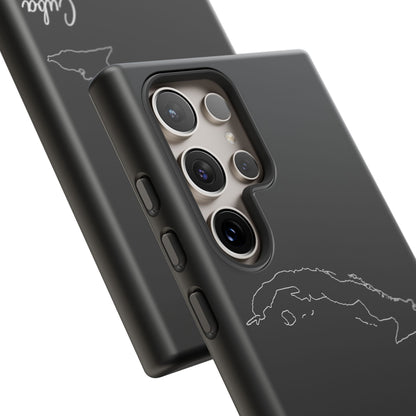 Cuba Outline Phone Case – Minimal Country Map Tough Case (iPhone, Samsung, Pixel)
