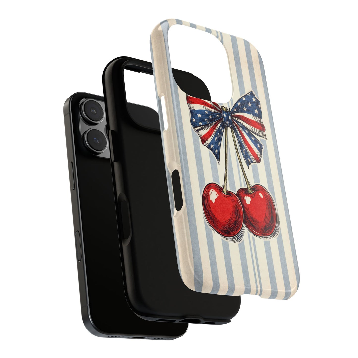 Patriotic Cherry Phone Case Americana Coquette Aesthetic iPhone Samsung