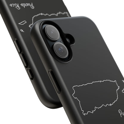 Puerto Rico Outline Phone Case – Minimal Country Map Tough Case (iPhone, Samsung, Pixel)
